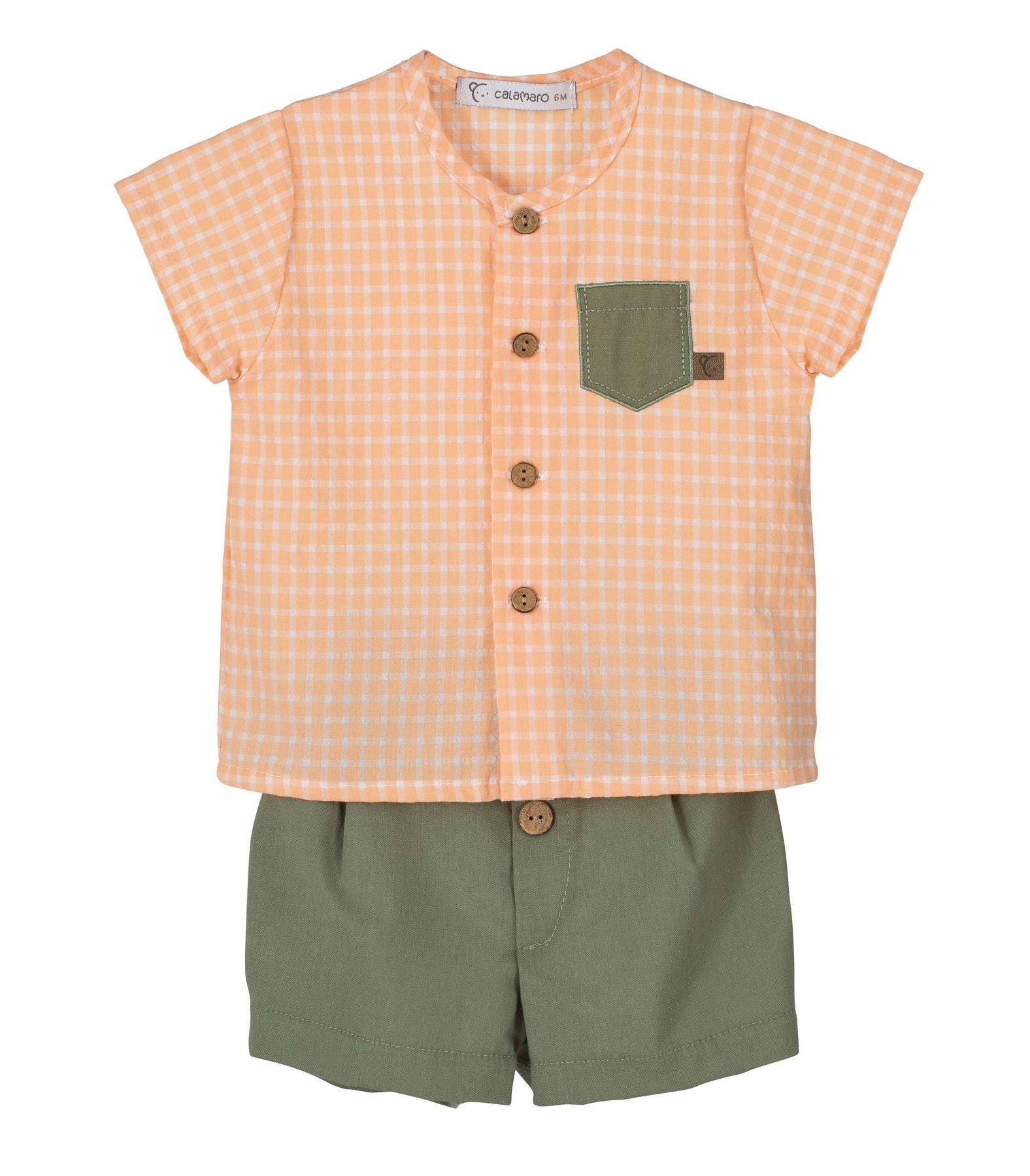completo cotone camicia con taschino